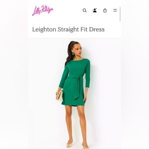 NWT Lily Pulitzer Green Dress with Tie Waist